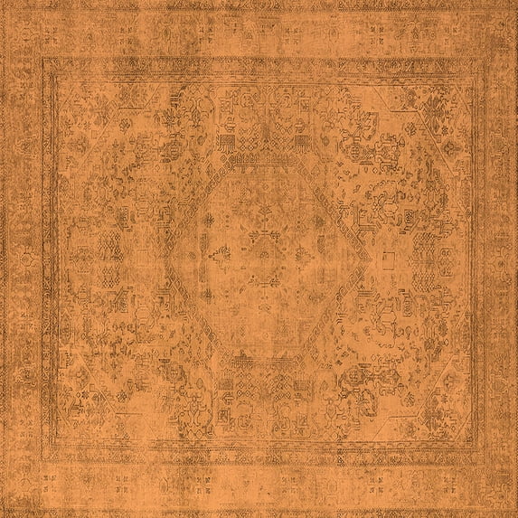 Ahgly Company Indoor Square Oriental Orange Industrial Area Rugs, 5' Square