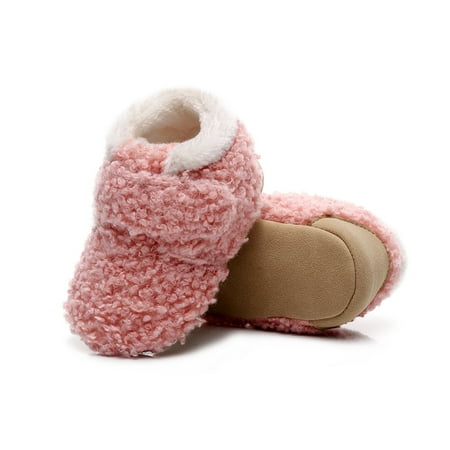 

TALKVE First Plush Snow Girls Shoes Walkers Soft Boots Boys Cotton Baby Warm Baby Shoes