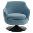 thumbnail image 2 of SAFAVIEH Couture Citine Modern Velvet Solid Swivel Accent Chair, Light Blue/Black, 2 of 6