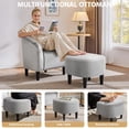 thumbnail image 5 of Alden Design Velvet Club Chair with Ottoman for Living Room, Gray, 5 of 10