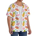thumbnail image 2 of Sikiie Flamingo And Pineapple Men's Wrinkle Free Untucked Cuban Shirt Business Casual Button Down Shirts Short Sleeve ShirtX-Large, 2 of 5