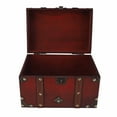 thumbnail image 1 of Wooden Treasure Chest Box, Wooden Box with Lock Antique Decorative Storage Box Wooden Storage Chest Trunk Wooden Decorative Box Wooden Storage Box Container, 1 of 8
