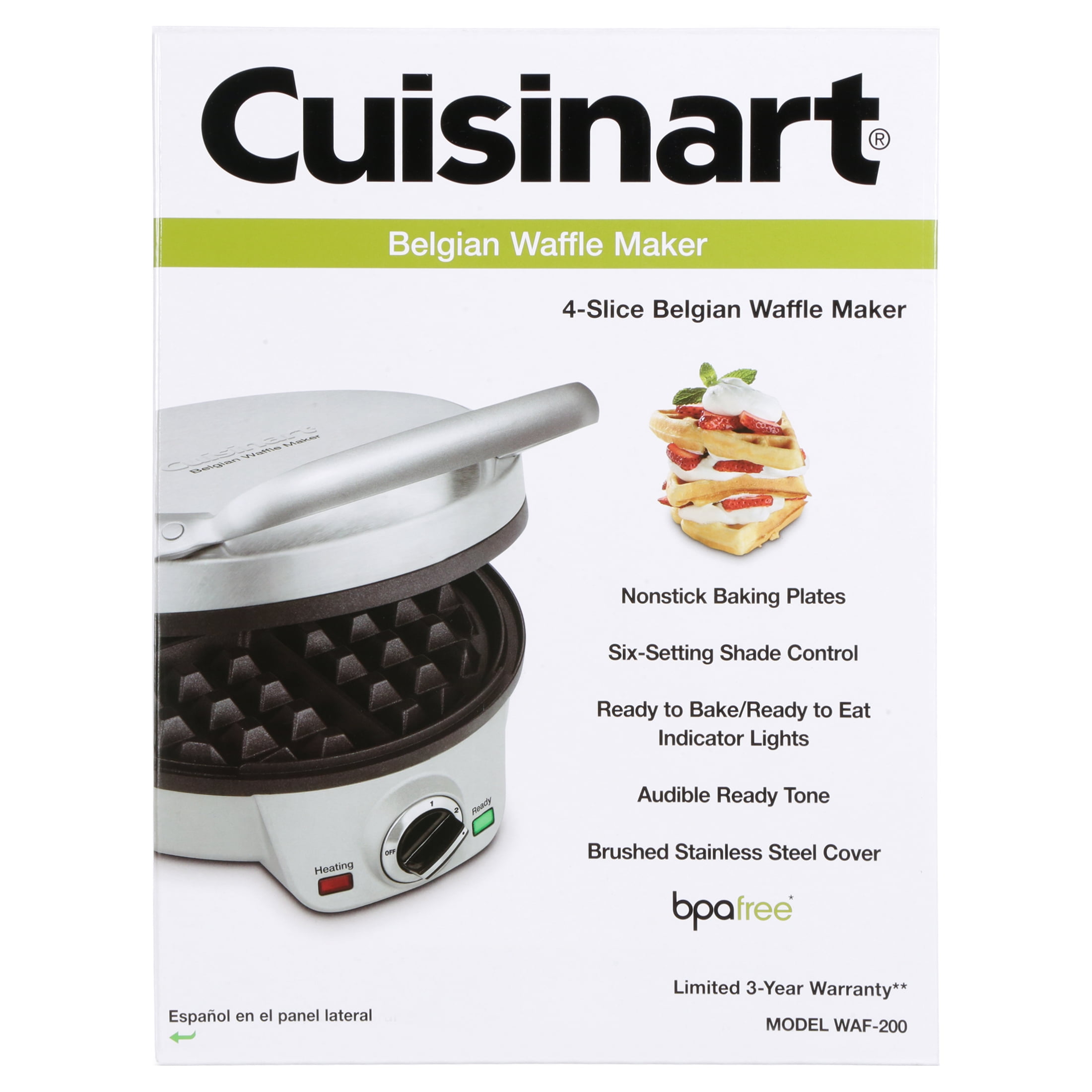  CUISINART 4-Slice Belgian Waffle Maker, Stainless Steel, Silver  - WAF-150C: Home & Kitchen