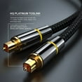 thumbnail image 2 of REQO Optical Cable, 1m/3.3FT Toslink Digital Audio Lead SPDIF Cable with Nylon Braided Fiber Optic Cord, 24K Gold-Plated Compatible with TV, Sky, PS4, XBOX, Home Theater, Hi-Fi, 2 of 8