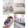 thumbnail image 6 of Botanical Body Pillow Covers, Spring Dragonfly Flower Leaves Modern White Soft Bed Throw Pillowcases Breathable Cooling Long Lumbar Body Pillow Sham Cover for Bed Sofa 20''x54'', 6 of 7