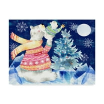Trademark Fine Art 'Polar Bear Xmas' Canvas Art by Lisa Powell Braun