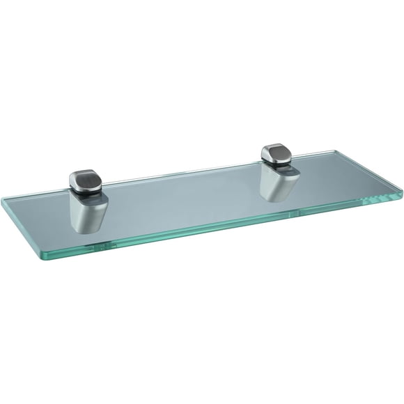XVL 14-Inch Bathroom Glass Shelf, Brushed Nickel GS3003ACA