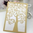 thumbnail image 3 of Tarjeta de invitación de boda cortada con láser, bolsillo de árbol, blanco, rojo, dorado, invitación de felicitación con sobre, envío gratis, 1 unidad, 3 of 4