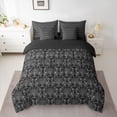 thumbnail image 2 of Feelyou Adult Boho Damask Twin Bedding Sets 7pcs, Black Grey Life Tree Comforter Set, 2 of 8