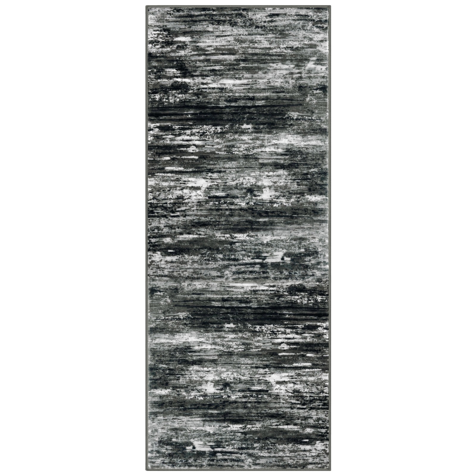 iOhouze Hallway Runner Rug 2x5 Washable Rug Runners Non Slip Kitchen Runner Rug Soft Print Distressed Carpet Runner for Entryway Bedroom Kitchen Laundry Room, Black White Grey Green