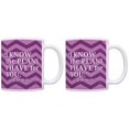 thumbnail image 1 of ThisWear Inspirational I Know the Plans I Have for You 11 ounce 2 Pack Coffee Mugs Purple Chevron, 1 of 4