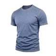 thumbnail image 5 of hlysgo Mens Athletic Shirts Vacation Collarless Shirts Summer Beach Slim Fit Classic Cotton Pullover Tops Dark Blue,3xL, 5 of 6