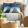 thumbnail image 5 of Ambesonne Hawaii Throw Pillow Cover 2 Pack, Wooden Path into Ocean, 24", Navy Turquoise Cream, 5 of 7