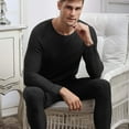 thumbnail image 3 of Men Fleece Lined Base Layer Set Long Sleeve Top Long Johns Thermal Underwear for Fall and Winter, 2pcs, 3 of 7