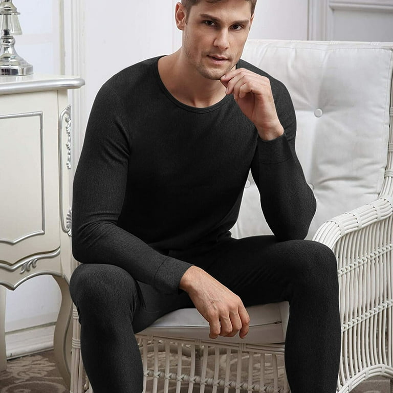 Men Winter Underwear Set Winter Fleece Lined Thermal Long Men Winter Underwear Set Winter Fleece Lined Thermal Long