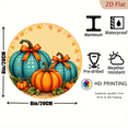 thumbnail image 2 of 2D Flat, 1pc Thanksgiving Aluminum Wall Decor - 8x8 Inch Round "Happy Thanksgiving" Sign with Pumpkin Autumn Leaf Design, Rust-Proof Metal Art for Living Room,Thanksgiving Decorations, 2D Flat, 2 of 6