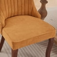 thumbnail image 4 of Dining Chairs Of 2 In Yellow, Rayon Cloth Linen Fabric, High For Superior Sitting, Cushion With Rebound Sponge, Steel Springs And Rubber Bands, Curved Solid Wood Legs, American Style Room Chair 2, 4 of 7