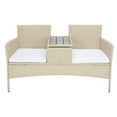 thumbnail image 2 of SAFAVIEH Viora Outdoor Patio Loveseat, Beige/White, 2 of 17