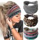 thumbnail image 1 of Diademas bohemias, bandas para el cabello con patrón de rayas de leopardo, elástico suave (3 piezas) A, 1 of 5