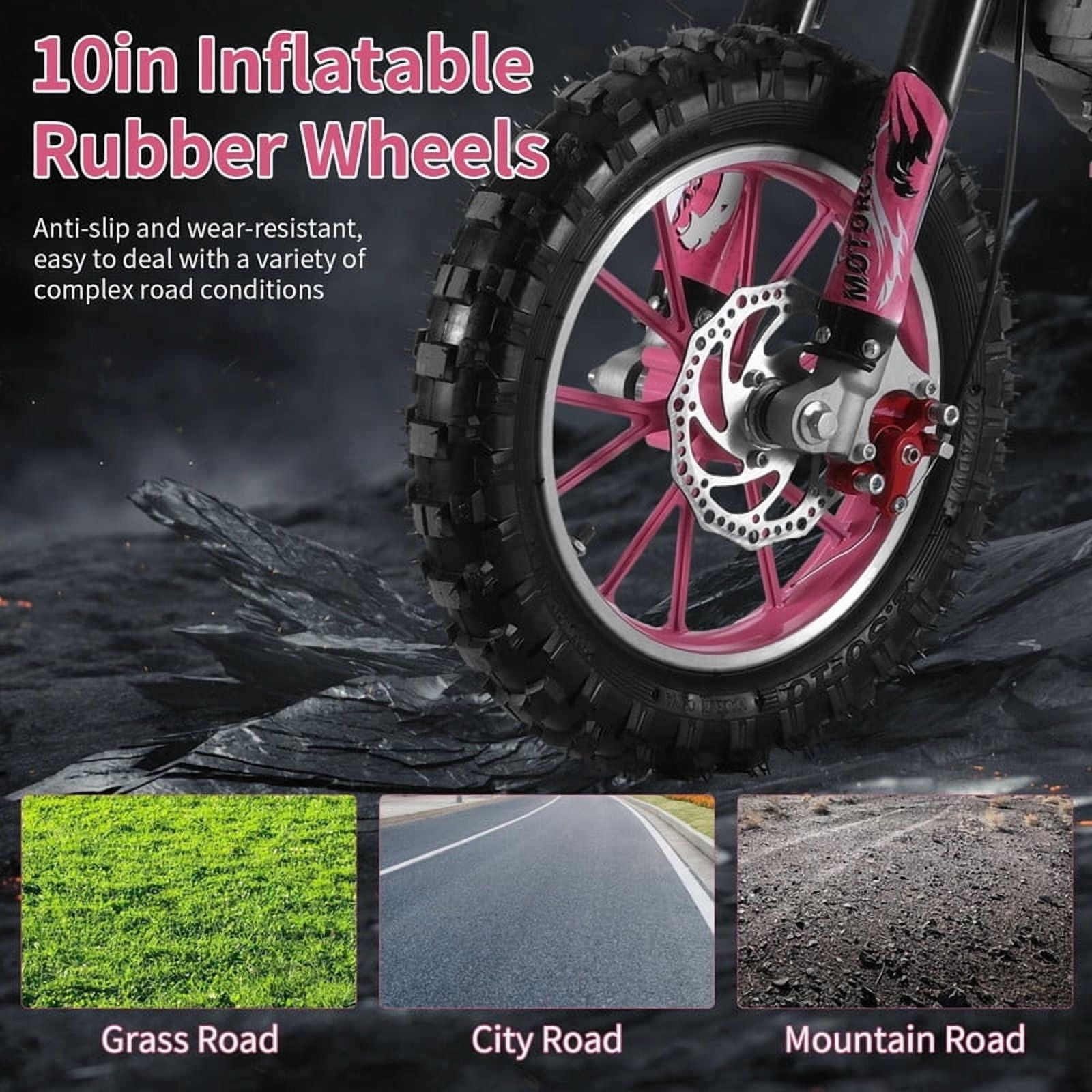 Kids Dirt Bike-49cc Dirt Bike for Kids & Adluts with 2-Stroke, Gas Power Motocross Witg Speeds up to 25MPH, Off Road Mini Motorcycle with Front Rear Disc Brakes