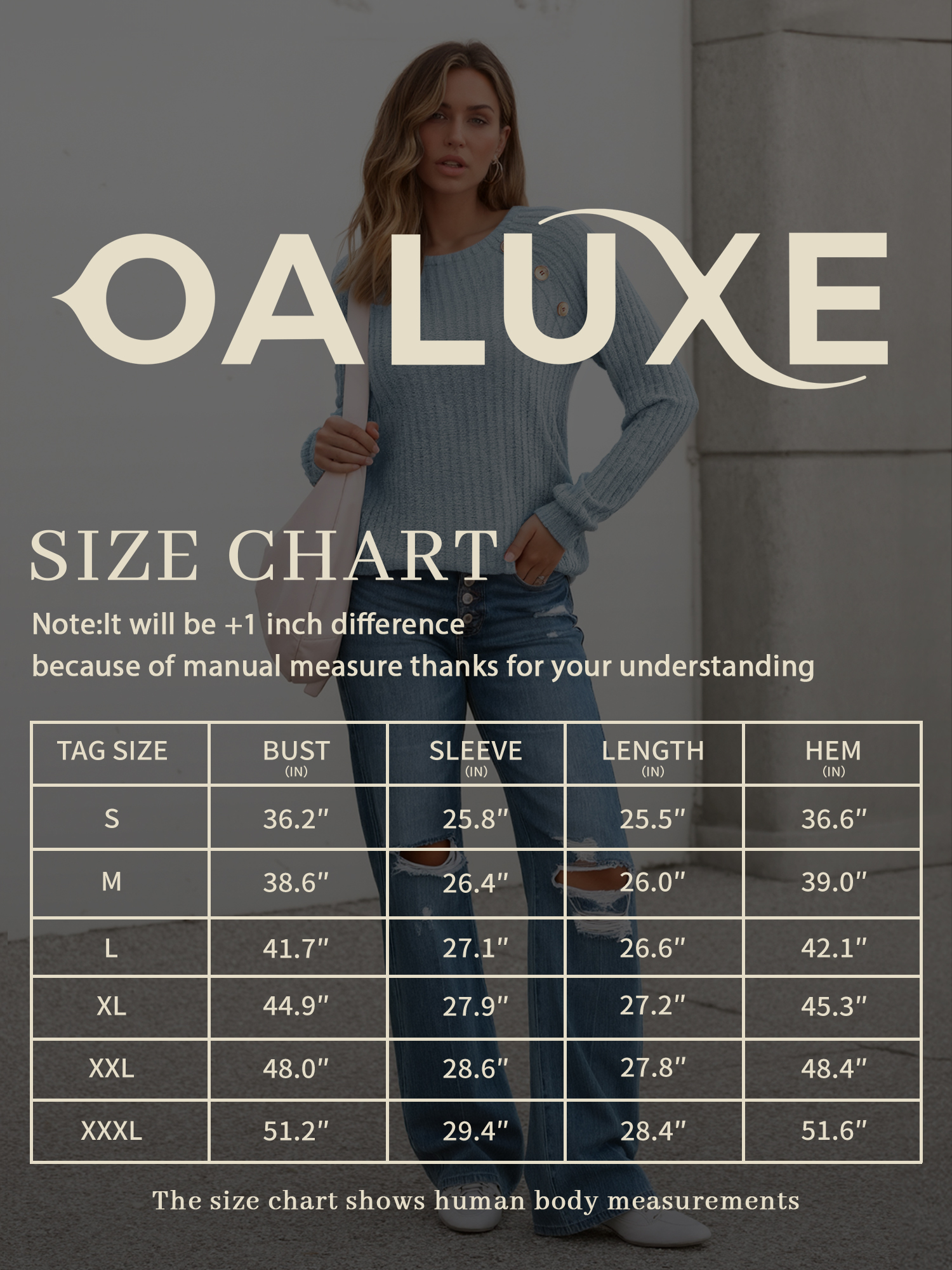 OALUXE Women's Long Sleeve Tunic Top with Button Details photo 7