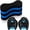 Blue & Black, variant on 3 Pcs Swim Training Pull Buoy Hand Paddles Set Include 1 Buoy 2 Hand Paddles with Adjustable Straps Swim Training Equipment Kit for Adults