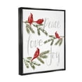 thumbnail image 4 of Stupell Industries Peace Love Joy Cardinals Holiday Painting Black Floater Framed Art Print Wall Art, 17 x 21, 4 of 10