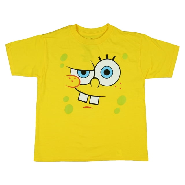 Bob L'éponge T-Shirt pour Enfants à Grand Visage Curieux de Garçon (TP, 4/5)