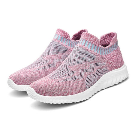 

HIBRO Women Ladies Wedge Sneakers Casual Shoes Mesh Breathable Slip On Walking Shoes