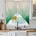 thumbnail image 3 of Swag Valance Curtains for Windows, Green Botanical Light Filtering Kitchen Curtains with Rod Pocket, Spring Summer Farmhouse Retro Beige Window Treatment Valances for Living Room, 36x45 - 2 PCS, 3 of 9