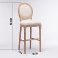 thumbnail image 3 of French Country Wooden Barstools with Upholstered Seating ,Beige ,Set of 2, 3 of 4