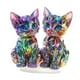 thumbnail image 2 of 2D acrílico colorido decoración de gatos decoración de mesa con base decoración del hogar creación decorativa para sala de estar regalos para el, 2 of 8