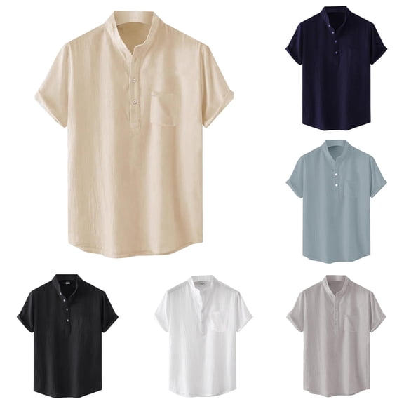 Mens Shirts Heavyweight Pocket Tshirts Shirts for Men Short Sleeve Khaki Shirts for Men