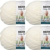 Spinrite Bernat Baby Blanket Big Ball Yarn - Vanilla, 1 Pack of 4 Piece