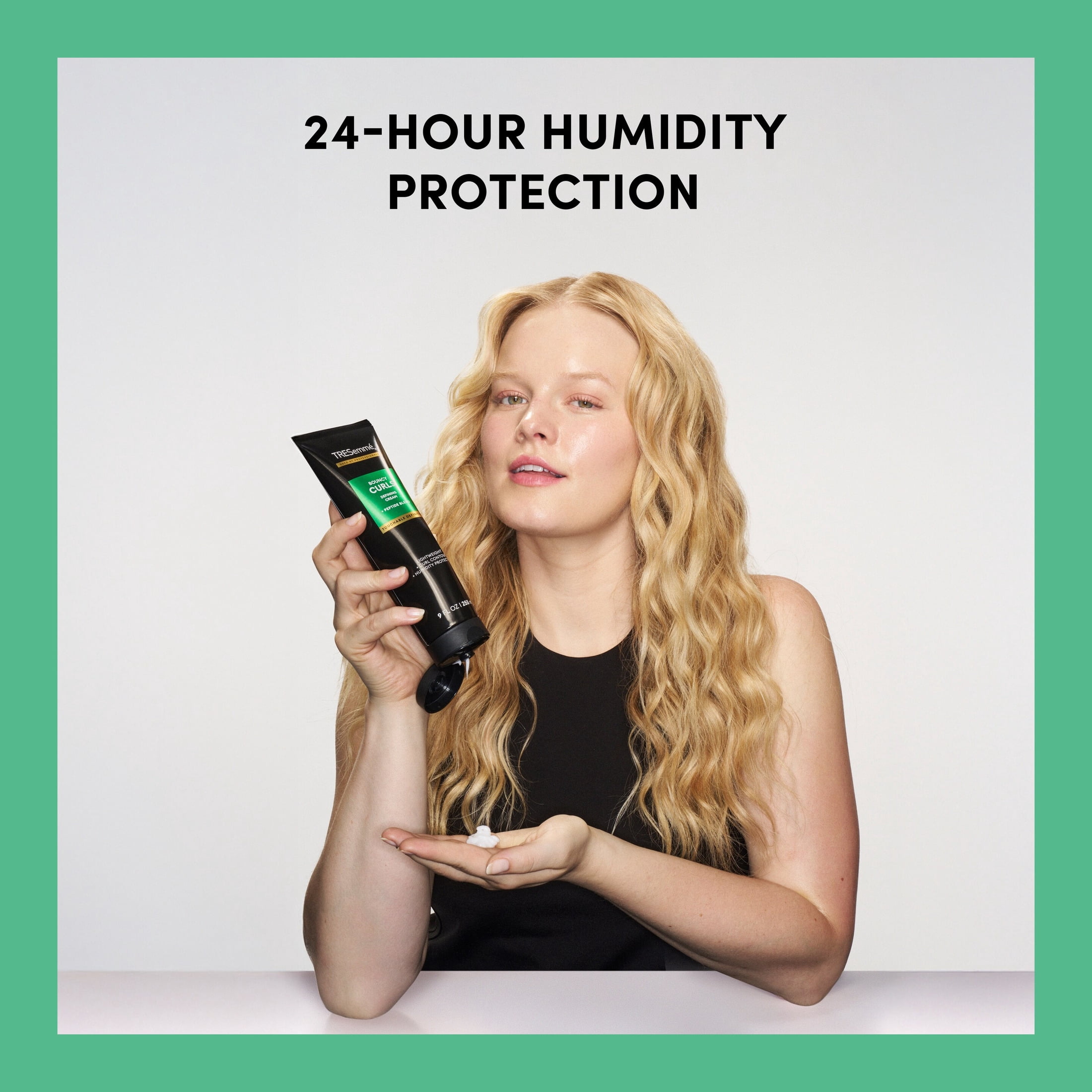 TRESemmé Defining Cream for Lightweight + Curl Control + Humidity Protection, Bouncy Curls with Peptide Blend, 9 fl oz