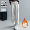 thumbnail image 3 of Gibobby Pantalones mujer invierno Pantalones largos informales de cintura alta para mujer, pantalones largos de pierna ancha, pantalones de sarga elástica con bolsillo(Blanco,XG), 3 of 5