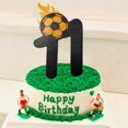 7pcs Soccer Fire Cake OIF8 Topper for 11 Years Old Boy's Party Supply
