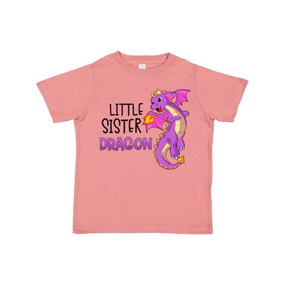 Inktastic Little Sister Cute Purple Dragon Girls Toddler T-Shirt