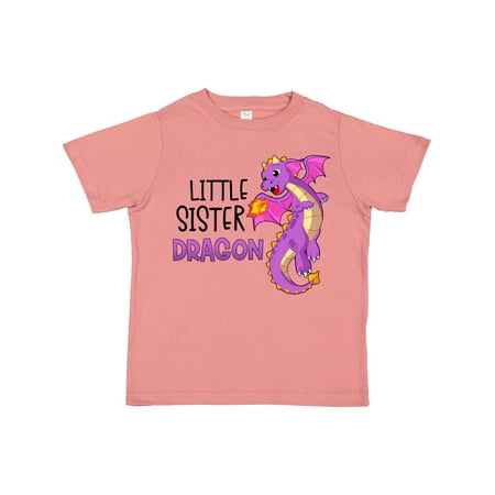 

Inktastic Little Sister Cute Purple Dragon Gift Toddler Toddler Girl T-Shirt