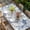 Blue, variant on Brown White Floral Table Cloths for 6 Foot Rectangle Tables, Spring Botanical Leaves Farmhouse Patio Waterproof Elastic Fitted Tablecloths, Washable Rectangular Table Cover for Camping