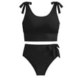 thumbnail image 7 of Bikini Sets for Women Padded Tie Shoulder Scoop Neck Bathing Suits High Waisted Two Piece Swimsuits with Side Tie Knot Flattering Beachwear, 7 of 7