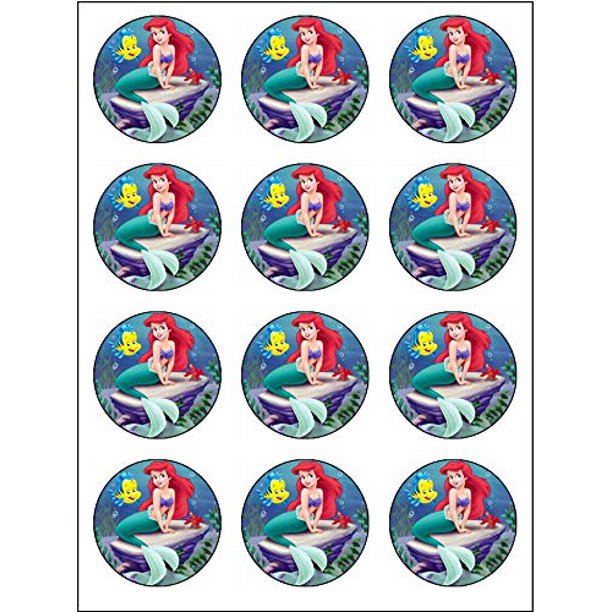Little Mermaid Cupcake Topper Edible Frosting Image