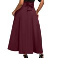 thumbnail image 5 of Burgundy Wine Loose Fit for Ladies Maxi Long Brunch High Cut Tie Knot Plain Skirt Womens 2025 Soft Comfy Clothes Trendy Country Concert Y2K S, 5 of 8