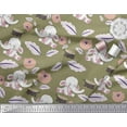 thumbnail image 3 of Soimoi Poly Georgette Fabric Leaves,Tree Stump & Baby Elephant Kids Printed Craft Fabric by The Yard 42 Inch Wide, 3 of 3