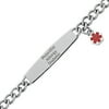 7.5" Stnls Medl Id Engrv Charm Bracelet