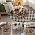 thumbnail image 6 of Farmhouse Country Round Area&nbsp;Rug 4ft Star Bless This Home Black Buffalo Plaid Non-Slip&nbsp;Washable Circle Rugs Soft Felt Indoor Floor Mat for Bedroom Kitchen Living Room Bathroom, 6 of 9