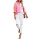 thumbnail image 2 of Txlixc Blusa de mujer Contraste Color Costura Manga larga Solapa Cierre de botón Suelta Versátil Camisa casual Tops Txlixc  Moda, 2 of 9