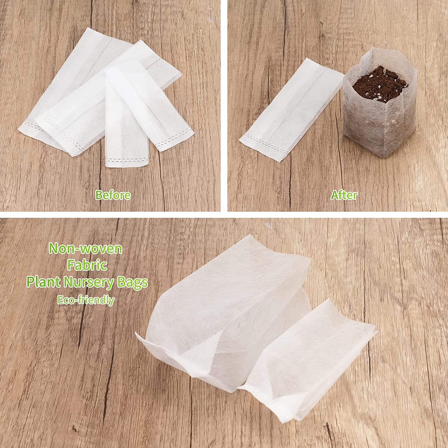 Lot De 200 Sacs De Semis Biodégradables - Tissu Non Tissé 12x15 Cm, Idéal Pour Semis Et Repiquage