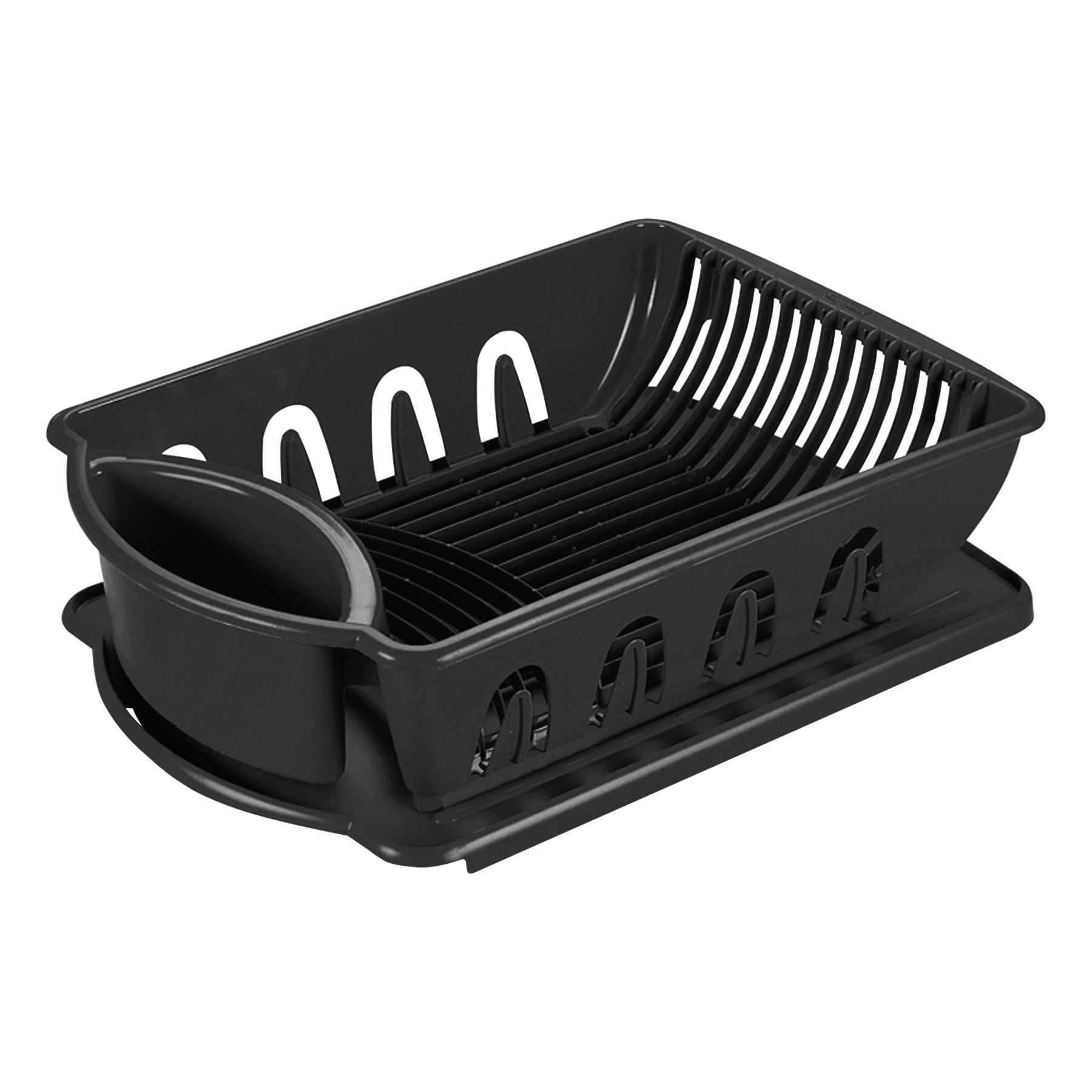 Office Settings 2Piece Drain Rack Sink Set, Black, Plastic, 14 5/8 x 21 x 3 1/2