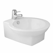 Renovators Supply Essex 17 1/2" Countertop Vessel Bathroom Sink White with Overflow